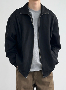 HMN Studio美式复古潮牌立领开衫夹克男女设计款春秋上衣外套流行