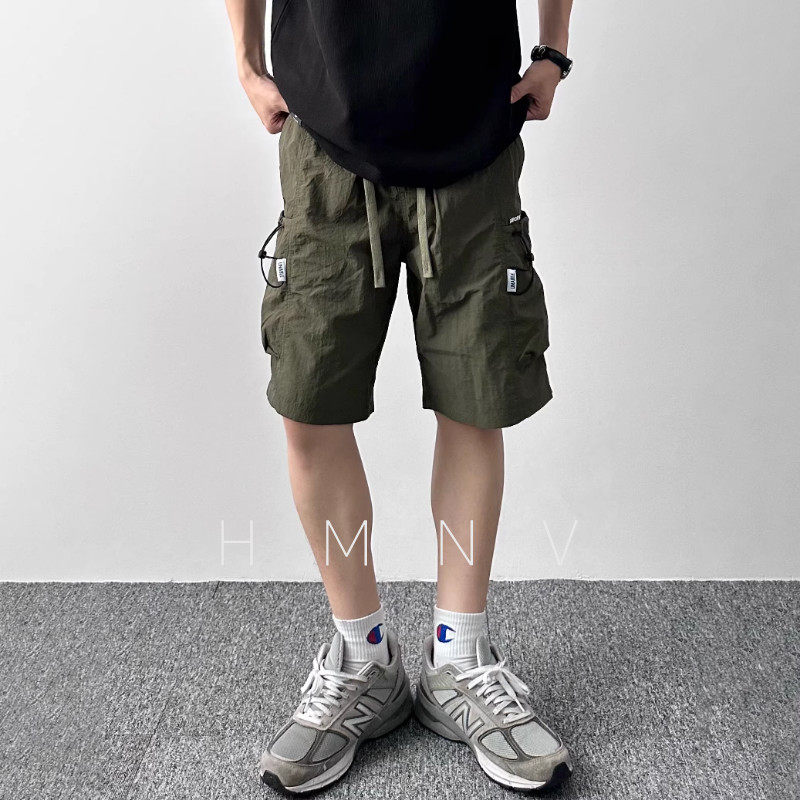 HMN Studio短裤男夏季薄款速干冰丝透气休闲五分裤山系工装运动图片