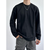 复古正肩重磅纯色长袖 HMN Studio美式 t恤男宽松简约cleanfit打底