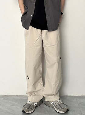 HMN Studio新款日系潮牌宽松直筒休闲工装裤百搭阔腿拖地长裤男