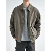 HMN STUDIO工装 夹克宽松休闲纯色百搭简约复古男立领春秋上衣外套