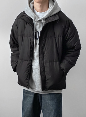 HMN Studio韩版简约立领羽绒服男冬季加厚宽松潮牌纯色保暖外套
