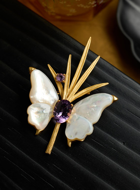 李师傅~手工制作蝴蝶兰设计感复古重工优雅胸花高档服女配饰