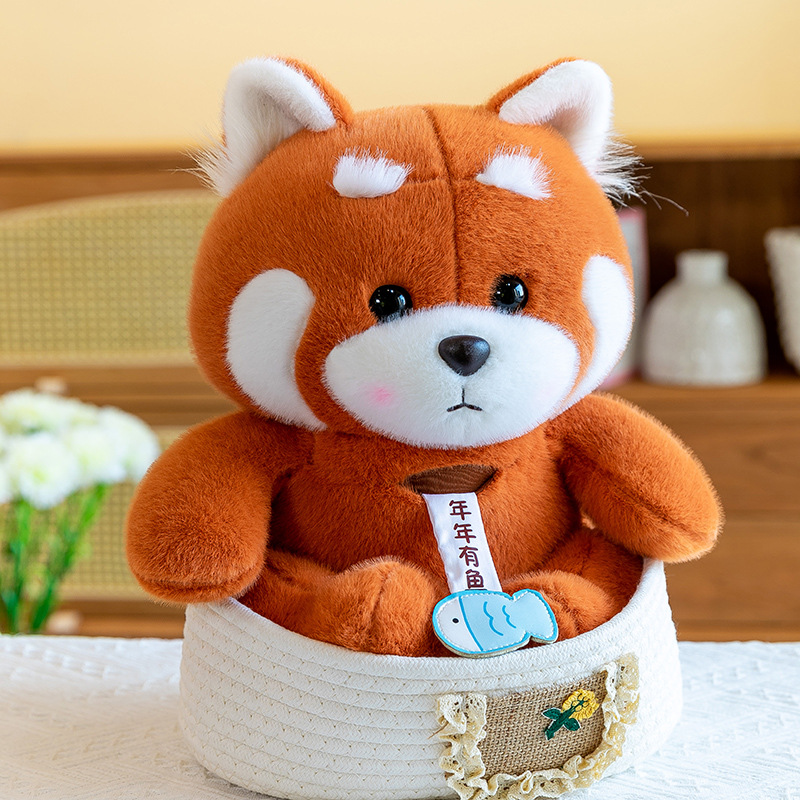 小浣熊毛绒公仔棕色熊可爱玩偶娃娃送儿童女生日礼物年年有鱼抱枕