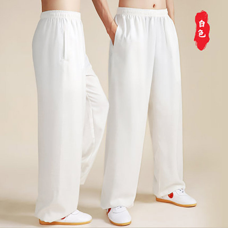 棉麻裤男女同款春夏阔腿裤武术练太极服