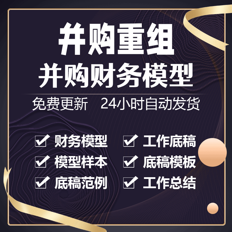 企业并购计划财务模型和考核预算及表格估价电子英文版参考范例