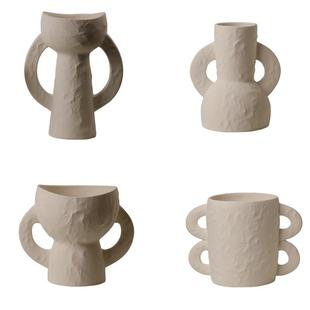 陶瓷对耳花瓶设计师工艺品客厅样板间玄关插花器陈设摆件现代简约