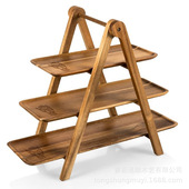 木质置物架火锅店菜品整理架厨房酒店放菜架三层托盘收纳架