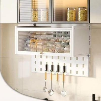 免打孔碗碟柜壁挂式吊柜调料架储物柜带门厨房置物架洞洞板置物架