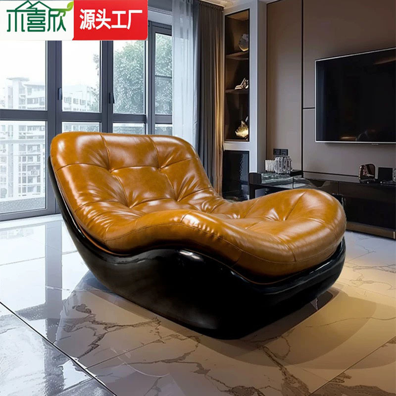 意式轻奢玻璃钢躺椅可躺可睡