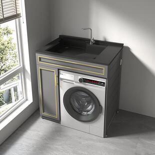 批简约阳台洗衣机伴侣一体柜组合机上盆小户型卫生间单柜台上盆可