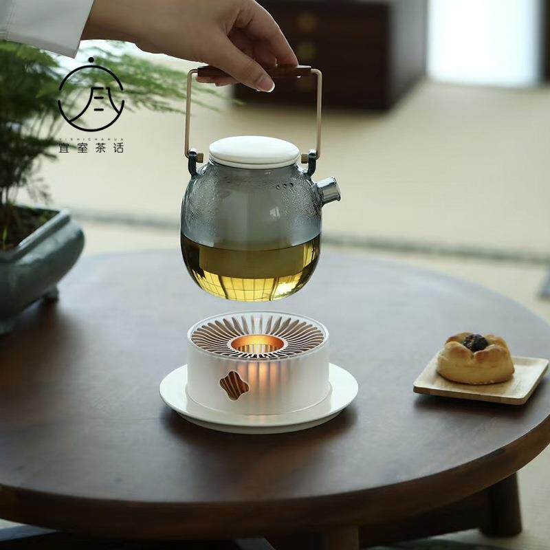 宜室茶话中式暖茶炉茶壶底座温茶器蜡烛加热保温提梁壶暖杯煮茶器