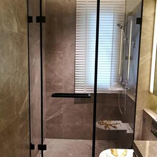 淋浴房隔断浴室玻璃门三联动卫生间干湿分离内推落地屏风折叠移门