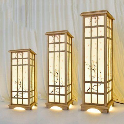 新中式宫灯原木灯光路引方柱婚庆道具婚礼t台舞台布置装饰摆件