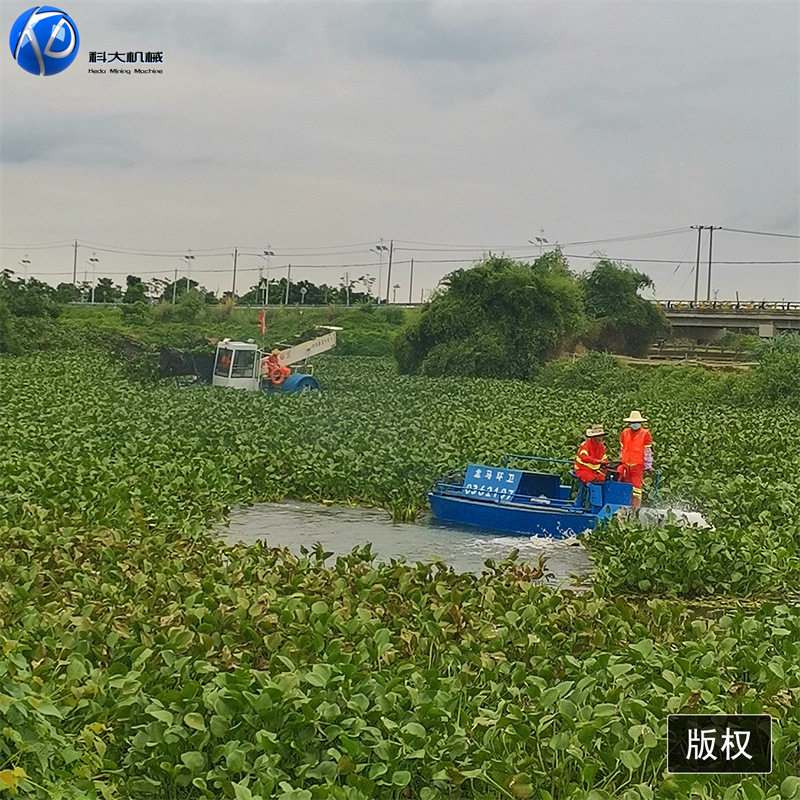 柴油机河道水草收割粉碎船现货