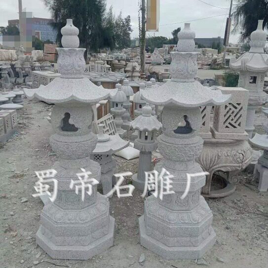 花岗岩石材灯户外日式石灯笼庭院摆件仿古石雕灯塔园林绿地灯