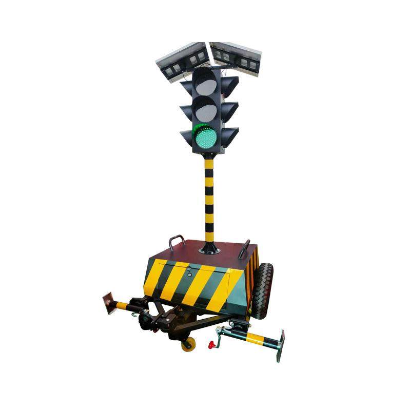 中安可移动太阳能交通红绿灯触摸屏大轮子精品款带挂钩