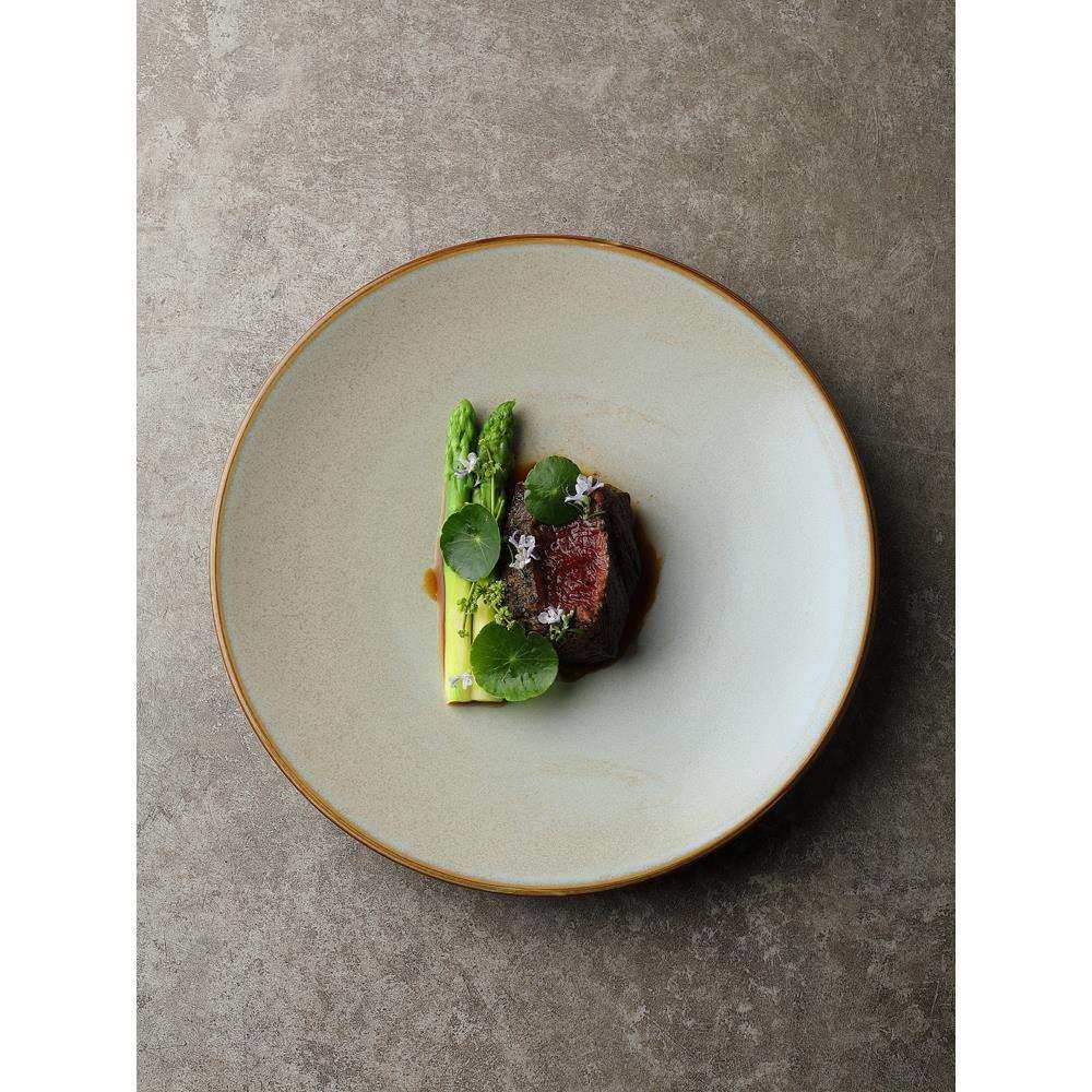 法式餐厅牛排盘陶瓷西餐主菜摆盘简约意大利面盘高颜值牛扒盘