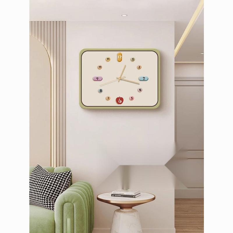 奶油风客厅电表箱装饰画带时钟表配电箱弱电箱电闸盒遮挡挂画盖板