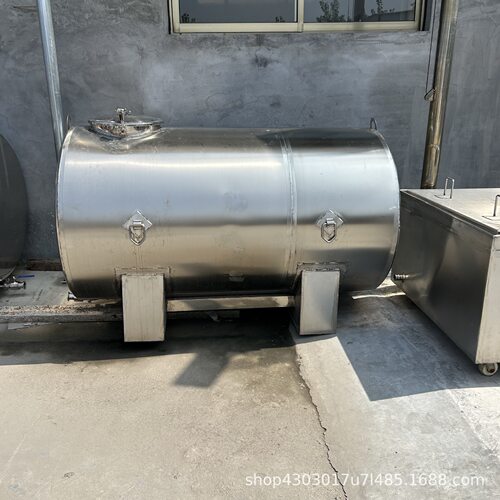 2立方卧式白钢储存罐 多规格化工行业储液罐 耐腐蚀密封性好