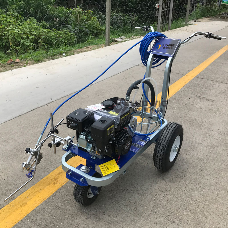 路面冷喷划线机手推式小区停车位人行道划线车画线小型单枪喷涂机