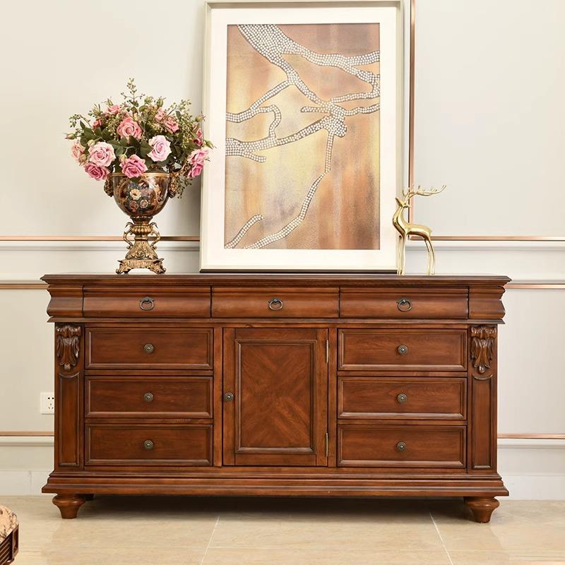 美式轻奢ART斗柜复兴印记梳妆台法式实木雕刻复古做旧全实木斗柜