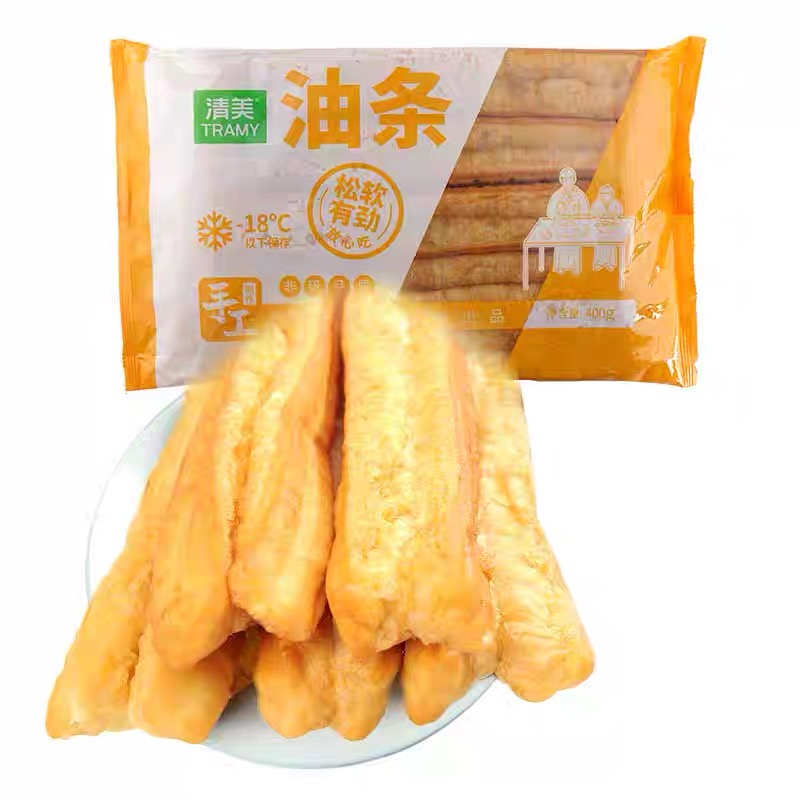 清美油条400g上海特产放心无明矾大油条速冻方便早餐半成品家用