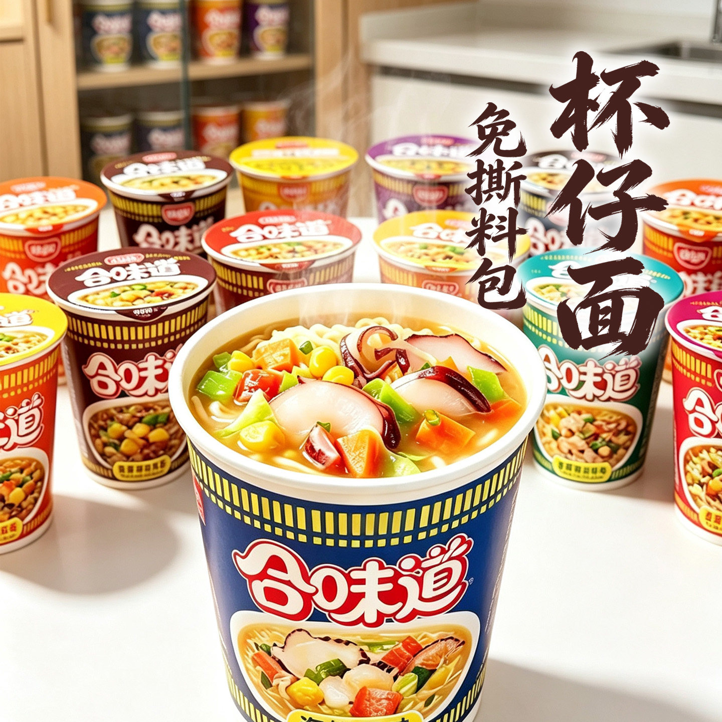 合味道杯面免撕料包整箱送餐具