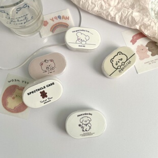 带镜子可爱像鱼简约便携小巧隐形眼镜盒子伴侣盒美瞳护理盒