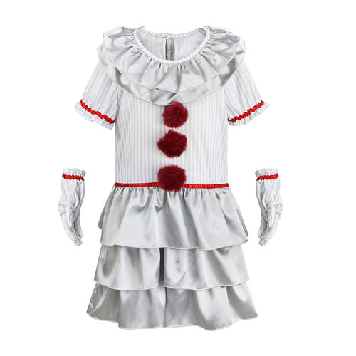 小丑回魂儿童女款cos服佩尼怀斯cosplay万圣节Pennywise表演服