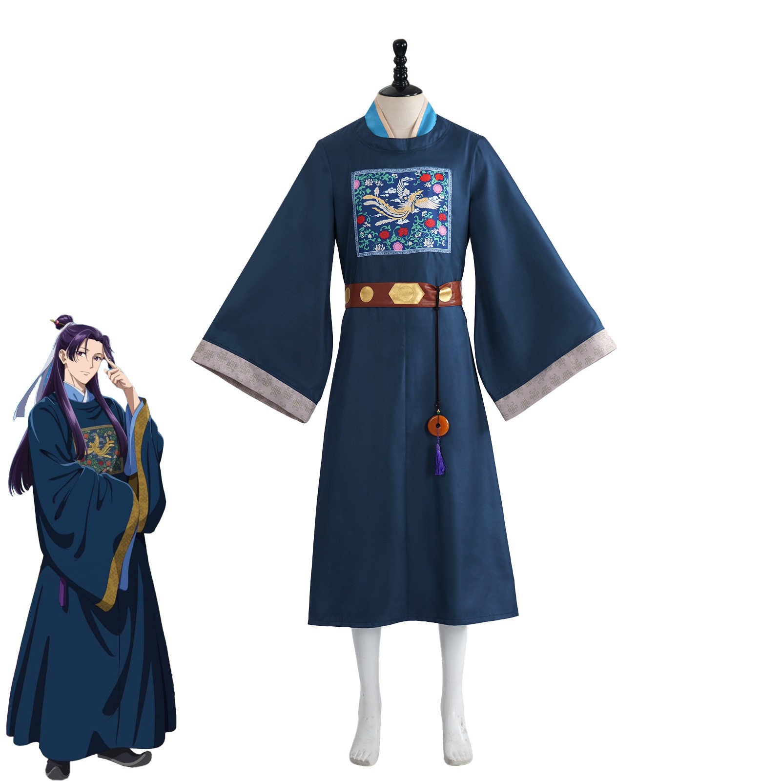 药屋少女的呢喃cos服壬氏深蓝色官服套装cosplay动漫舞台表演服装