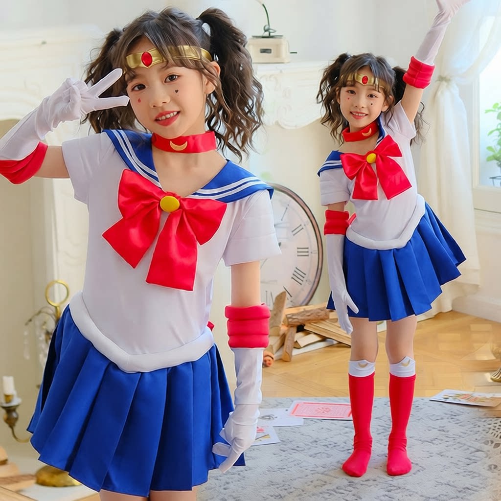水冰月cos女童裙美少女战士月野兔水手服童装万圣节儿童服装表演