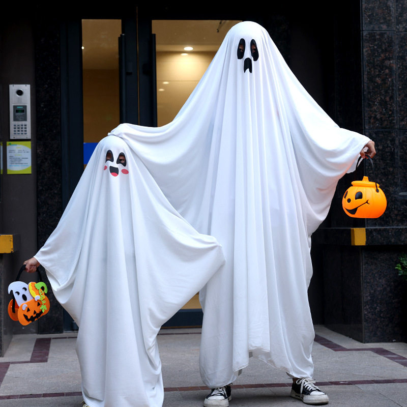 2023新款万圣节儿童服饰化妆舞会儿童成人幽灵披风斗篷衣服装扮