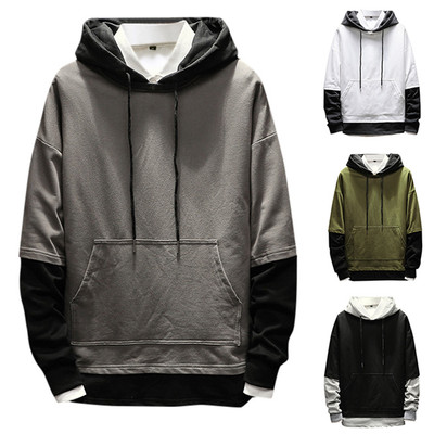 休闲拼接宽松套头接宽松套头卫衣