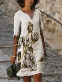 floral dress print Vintage plus size 复古印花大码 连衣裙