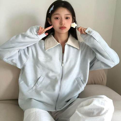 美式复古底特律夹克女情侣外套潮