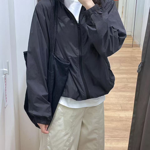 美式黑色时尚防晒衣女外套防晒服