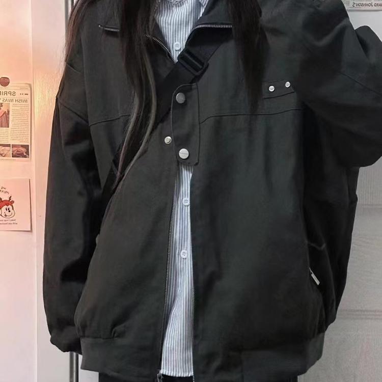 黑色加厚外套棉服女飞行夹克棉衣