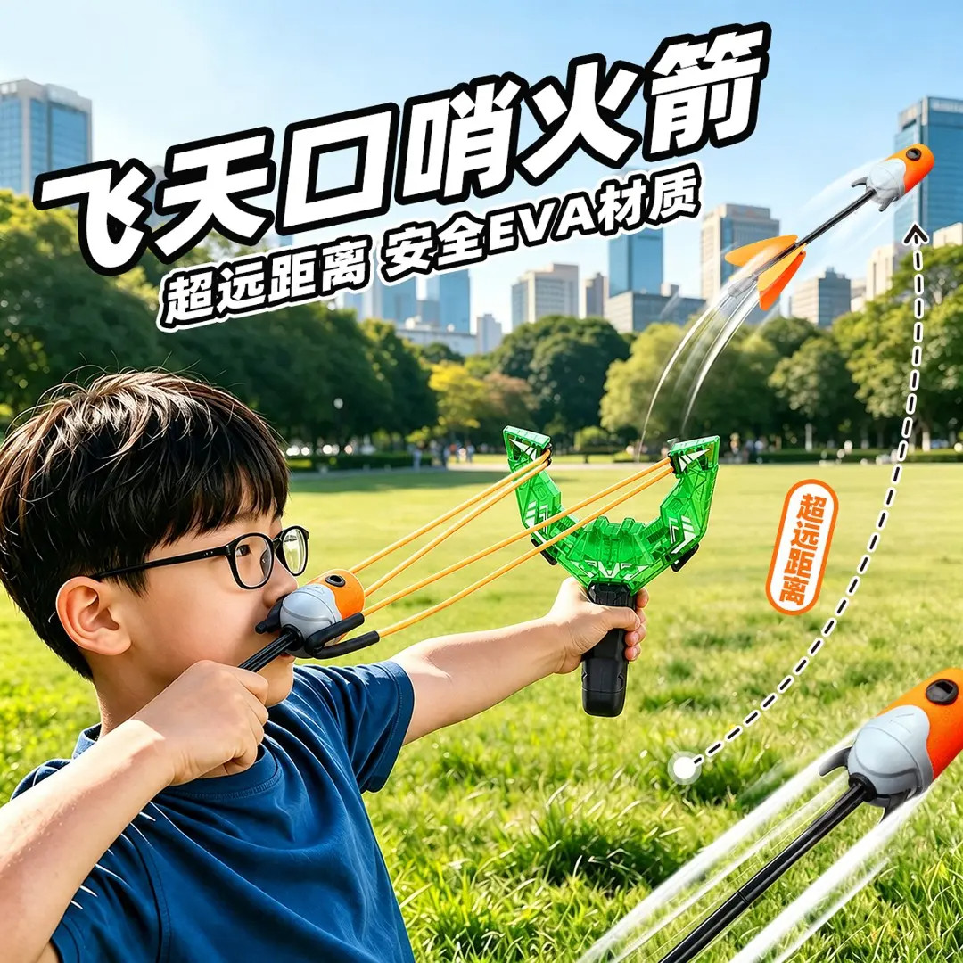 尖叫火箭弹弓儿童户外运动玩具尖啸冲天发光软弹飞机弹射飞碟男孩