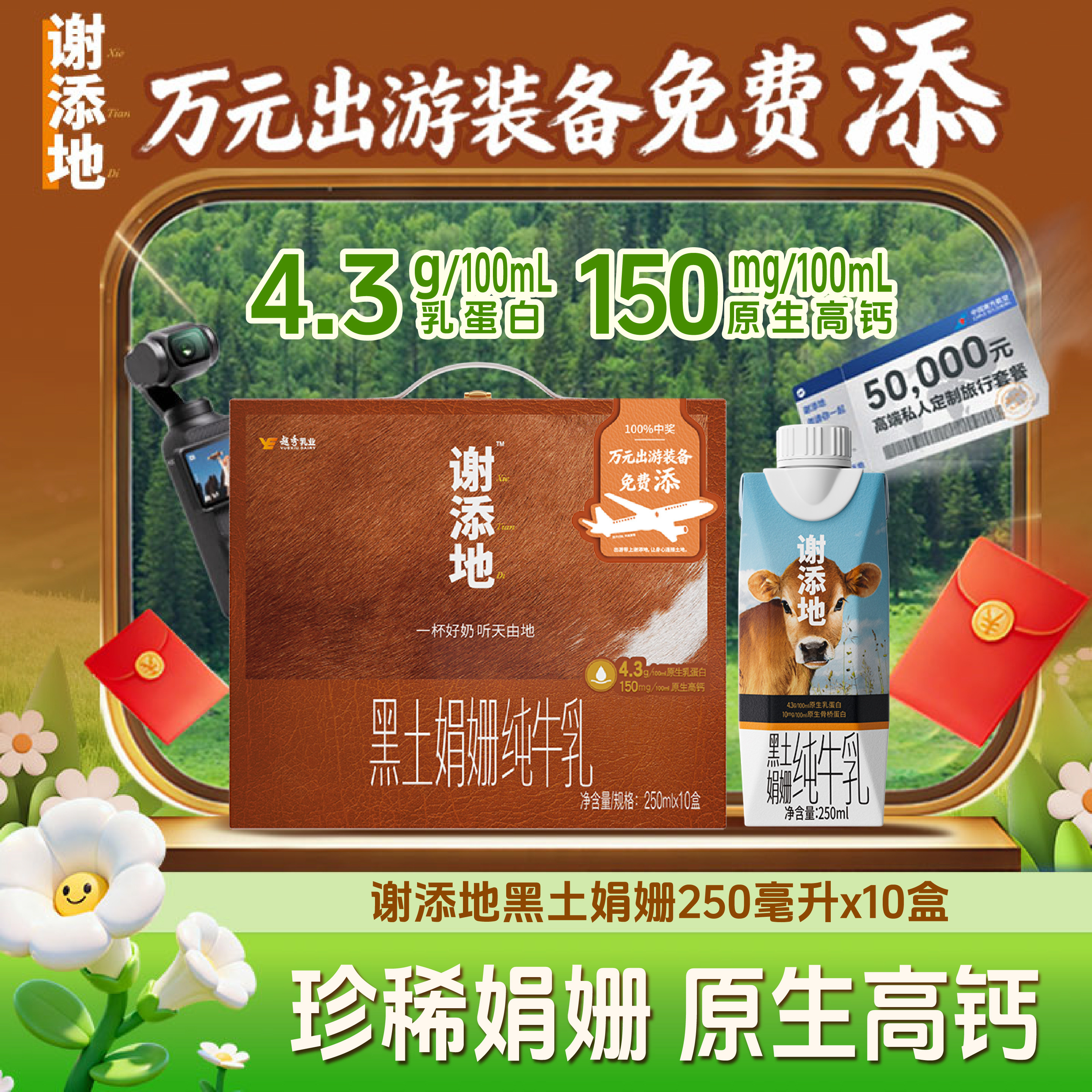 谢添地黑土娟姗/A2纯牛乳/纯牛奶整箱礼品牛奶营养早餐学生老人