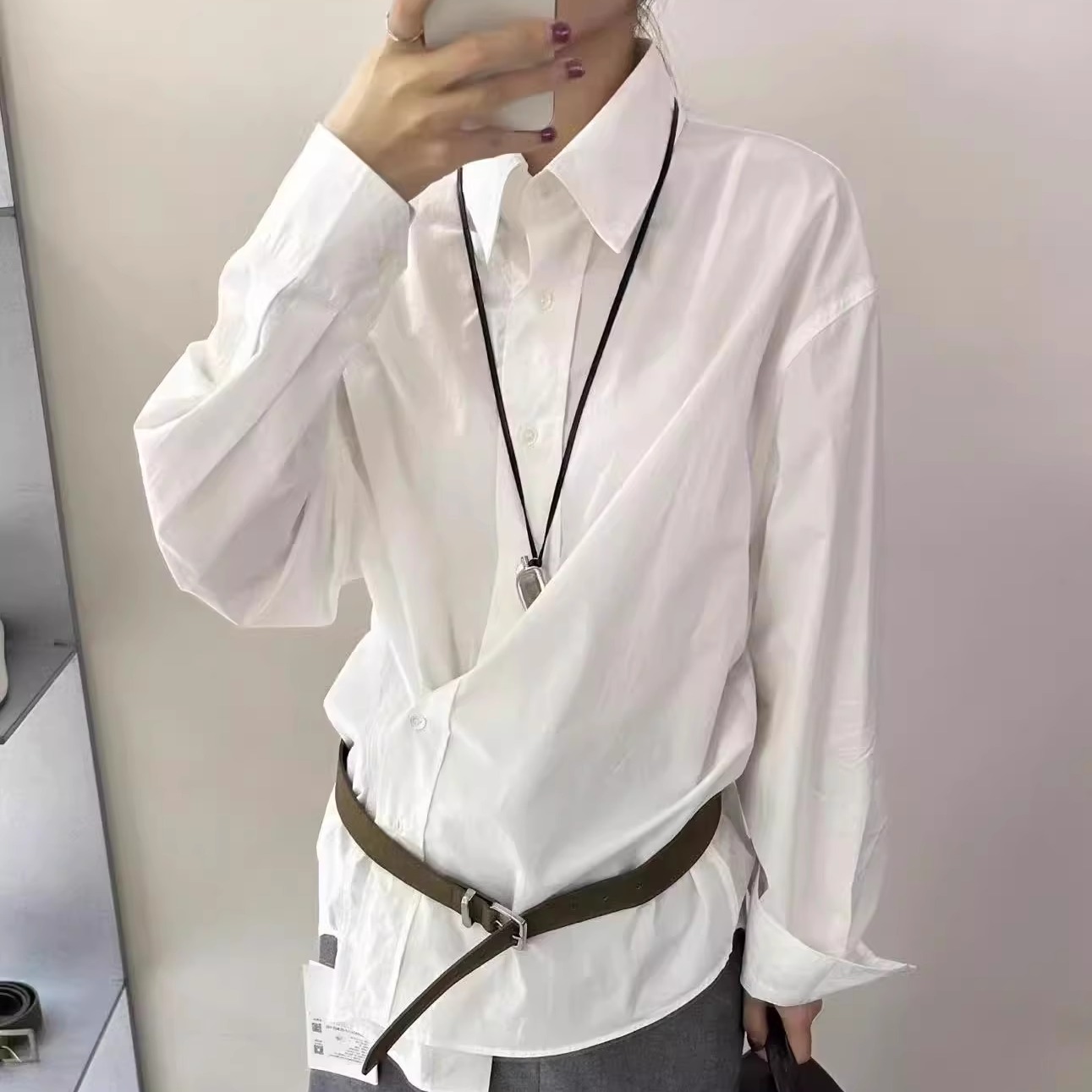 极简高级感长绒棉衬衫女25秋季