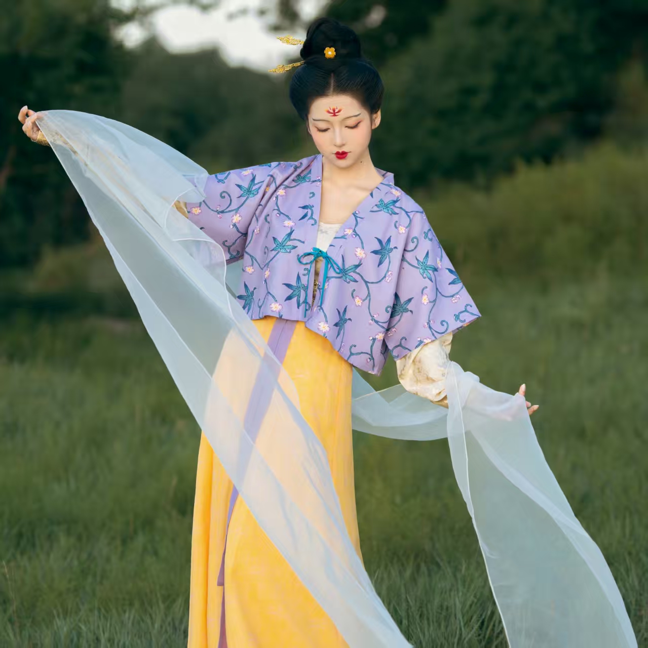 山海明光迷雾武周背子垂领衫破裙
