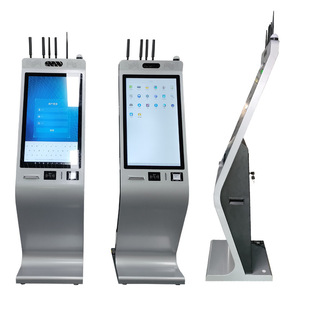 32寸立式自助服务终端机医院银行政务执法办案人脸核验指纹捺印