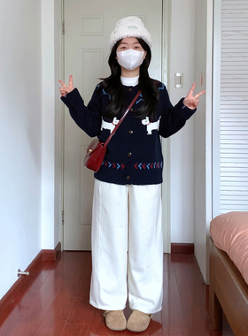 加绒加厚小个子仿羊绒香蕉裤阿殊 ASOUL 微胖小个子显高显瘦裤子