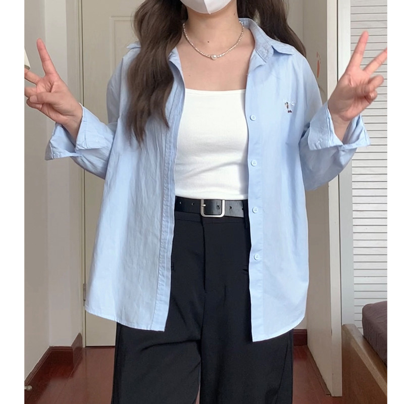 阿殊 ASOUL 韩系休闲字母印花纯色衬衫女包邮