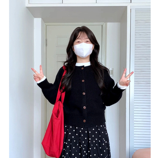 微胖小个子休闲上衣 ASOUL 纯色圆领插肩软糯开衫 毛衣阿殊