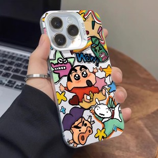 findx8s可爱a1s 11彩银新款 a3男女k12s磨砂a58防摔a72保护套 卡通涂鸦蜡笔小新opporeno14pro手机壳reno13