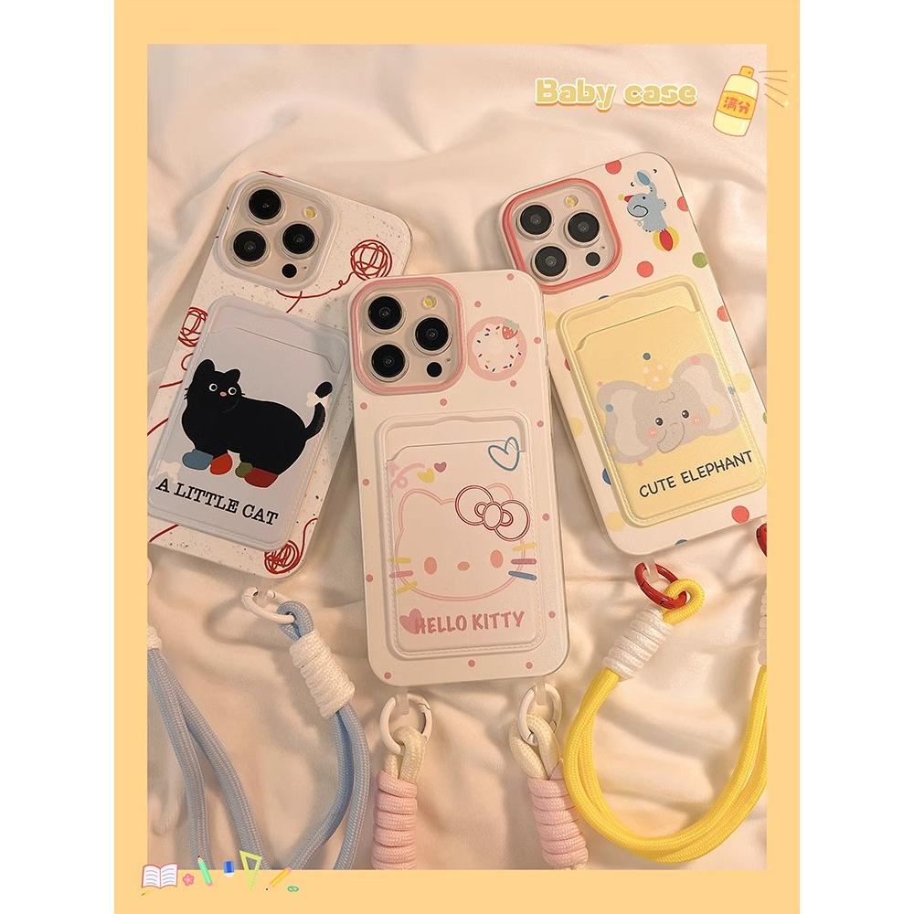 波点kt猫大象适用荣耀200手机壳新款卡包honor100/90/80/70插卡x60i小众magic7/6可爱女畅玩60plus防摔保护套