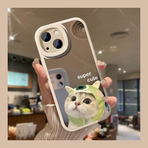 个性情侣可爱猫咪镜面opporeno14pro新款reno13/12/11/10手机壳a2x超火findx8s硅胶a93/k12x女Realme11保护套