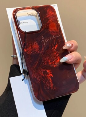 暗红锡纸纹适用小米17pro手机壳小米15/14/13新款晕染渐变k90/k80锡纸纹红米turbo4防摔note15/14女款保护套